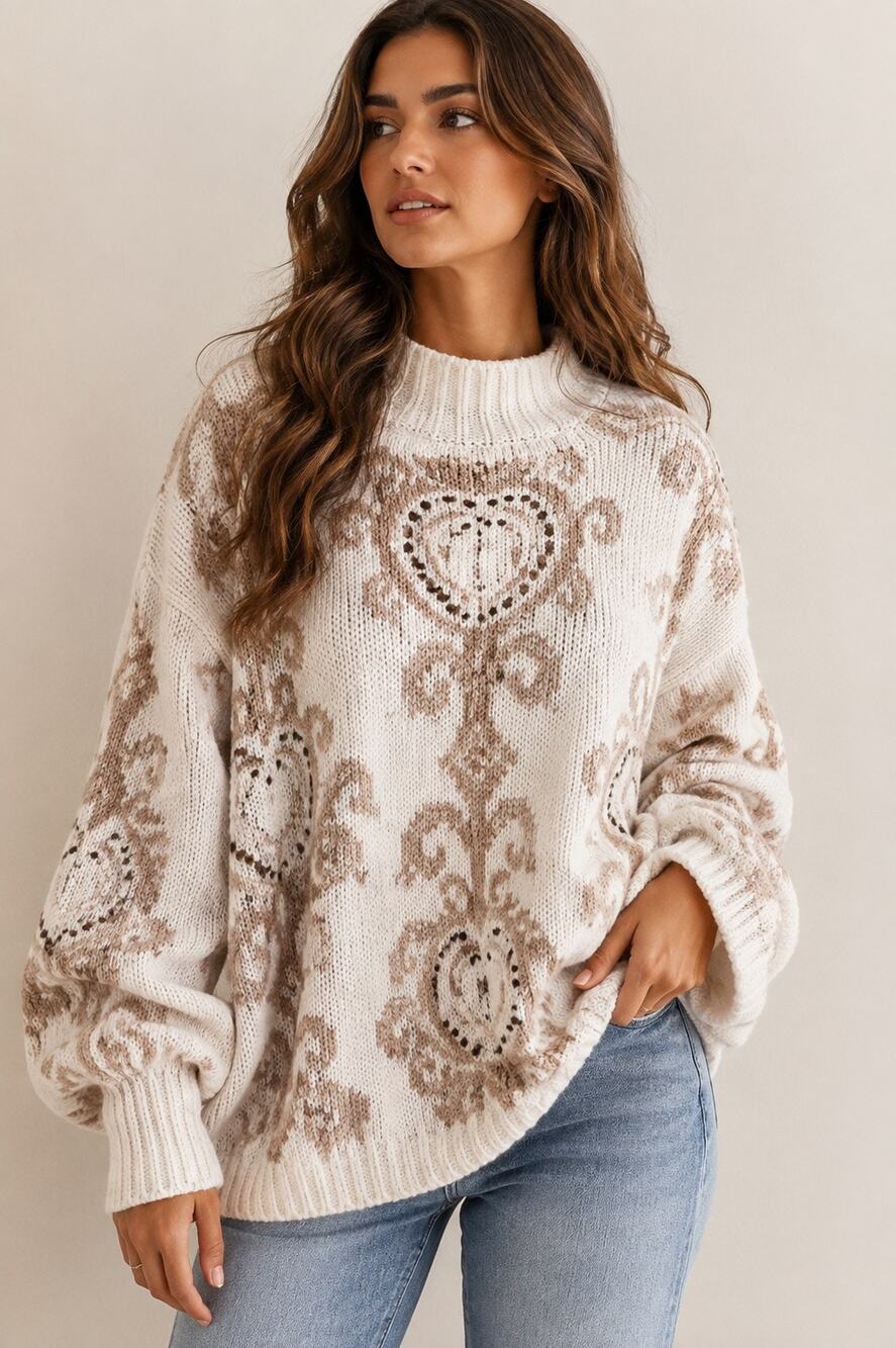 Vintage 90s Express Tricot Ramie Cotton Oversized Sweater – Size L